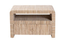 Dannon Bohemian Woven Grasscloth 1-Drawer Nightstand Baxton