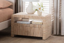 Dannon Bohemian Woven Grasscloth 1-Drawer Nightstand Baxton