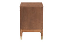 Monica Ash Walnut Wood 2-Drawer Nightstand Baxton