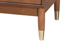Monica Ash Walnut Wood 2-Drawer Nightstand Baxton