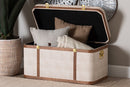 Benjamin Beige Faux Shagreen Storage Trunk Baxton