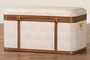 Benjamin Beige Faux Shagreen Storage Trunk Baxton