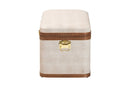 Benjamin Beige Faux Shagreen Storage Trunk Baxton