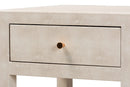 Cardinal Modern Beige Faux Shagreen 1-Drawer End Table Baxton