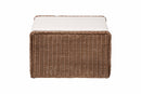 Jaylyn Bohemian Peanut Brown Braided Rattan Footstool Baxton