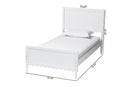 Ygritte Modern White Wood Twin Platform Bed with Scalloped Edges Baxton