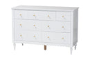 Ygritte Modern White Wood 4Pc Twin Bedroom Set with Scalloped Edges Baxton