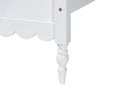 Ygritte Modern White Wood 4Pc Full Bedroom Set with Scalloped Edges Baxton