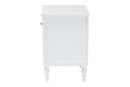 Ygritte Modern White Wood 1-Drawer Nightstand with Scalloped Edges Baxton
