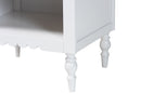 Ygritte Modern White Wood 1-Drawer Nightstand with Scalloped Edges Baxton