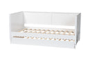 Ygritte Modern White Scalloped Wood Twin Daybed with Trundle Baxton
