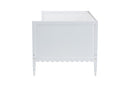 Ygritte Modern White Wood Twin Daybed with Scalloped Edges Baxton