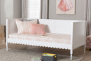 Ygritte Modern White Wood Twin Daybed with Scalloped Edges Baxton