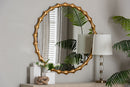 Clive Antique Goldleaf Bamboo-Border Accent Wall Mirror Baxton