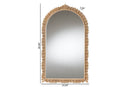 Walda Antique Gold Arch Accent Wall Mirror w/Carved Leaf Border Baxton