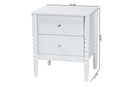 Laverne White 2-Drawer Bobbin Nightstand Baxton