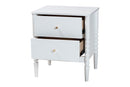 Laverne White 2-Drawer Bobbin Nightstand Baxton