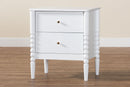 Laverne White 2-Drawer Bobbin Nightstand Baxton