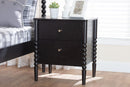 Laverne Black 2-Drawer Bobbin Nightstand Baxton
