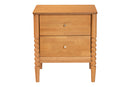 Laverne Oak Brown 2-Drawer Bobbin Nightstand Baxton