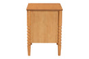 Laverne Oak Brown 2-Drawer Bobbin Nightstand Baxton