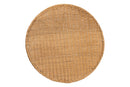 Adela Bohemian Light Honey Rattan Scalloped Accent Table Baxton