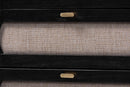 Marzenia Beige Fabric and Black Wood Queen 4Pc Bedroom Set Baxton
