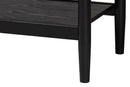 Marzenia Beige Fabric and Black Wood Queen 4Pc Bedroom Set Baxton