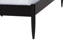 Chaise Art Deco Black Wood Queen 4Pc Bedroom Set w/Two Nightstands Baxton
