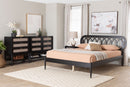 Chaise Art Deco Black Wood Queen 4Pc Bedroom Set Baxton