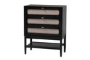 Chaise Art Deco Black Wood Queen 5-Piece Bedroom Set Baxton