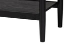 Chaise Art Deco Black Wood Queen 5-Piece Bedroom Set Baxton