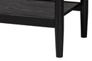 Chaise Art Deco Black Wood Queen 4Pc Bedroom Set Baxton