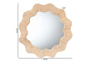 Nebu Coastal Scalloped Natural Rattan Round Accent Wall Mirror Baxton