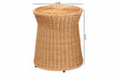 Caia Round Natural Rattan End Table Baxton