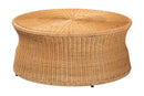 Carmiya Round Natural Rattan Coffee Table Baxton