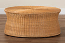 Carmiya Round Natural Rattan Coffee Table Baxton