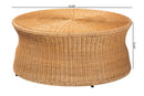 Carmiya Round Natural Rattan Coffee Table Baxton