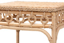 June Braided Natural Rattan End Table with Shelf Baxton