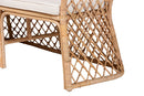 Frayne Bohemian Light Honey Rattan 3-Piece Dining Nook Set Baxton