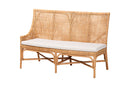 Avalon Bohemian Light Honey Rattan 2Pc Dining Nook Bench Set Baxton