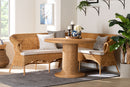 Sampit Bohemian Light Honey Rattan 3-Piece Dining Nook Set Baxton