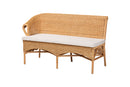 Stacey Bohemian Light Honey Rattan 2Pc Dining Nook Bench Set Baxton