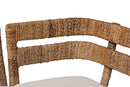 Turner Seagrass Dining Nook Set w/Mohagany Wood Frames Baxton