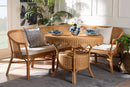 Caden 3-Piece Natural Rattan Dining Nook Set Baxton