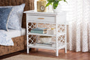 Adita Natural Rattan Nightstand with Drawer and Open Shelves Baxton