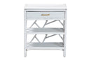 Sinclaire Natural Rattan Nightstand with Drawer and Open Shelves Baxton