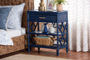 Sinclaire Natural Rattan Nightstand w/Drawer and Open Shelves Baxton
