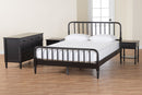 Bernice Black Spindle Wood King Size 4Pc Bedroom Set with Two Nightstands Baxton