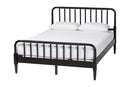 Bernice Black Spindle Wood King Size 4Pc Bedroom Set with Two Nightstands Baxton